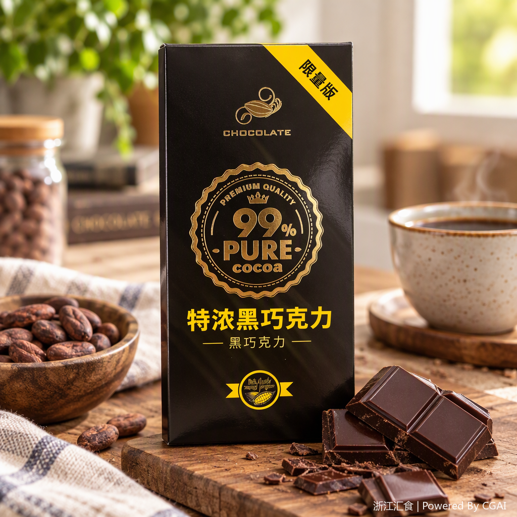 Rico chocolate puro chocolate negro caja de regalo paquete negro 99% chocolate puro dulces snacks regalos details Picture
