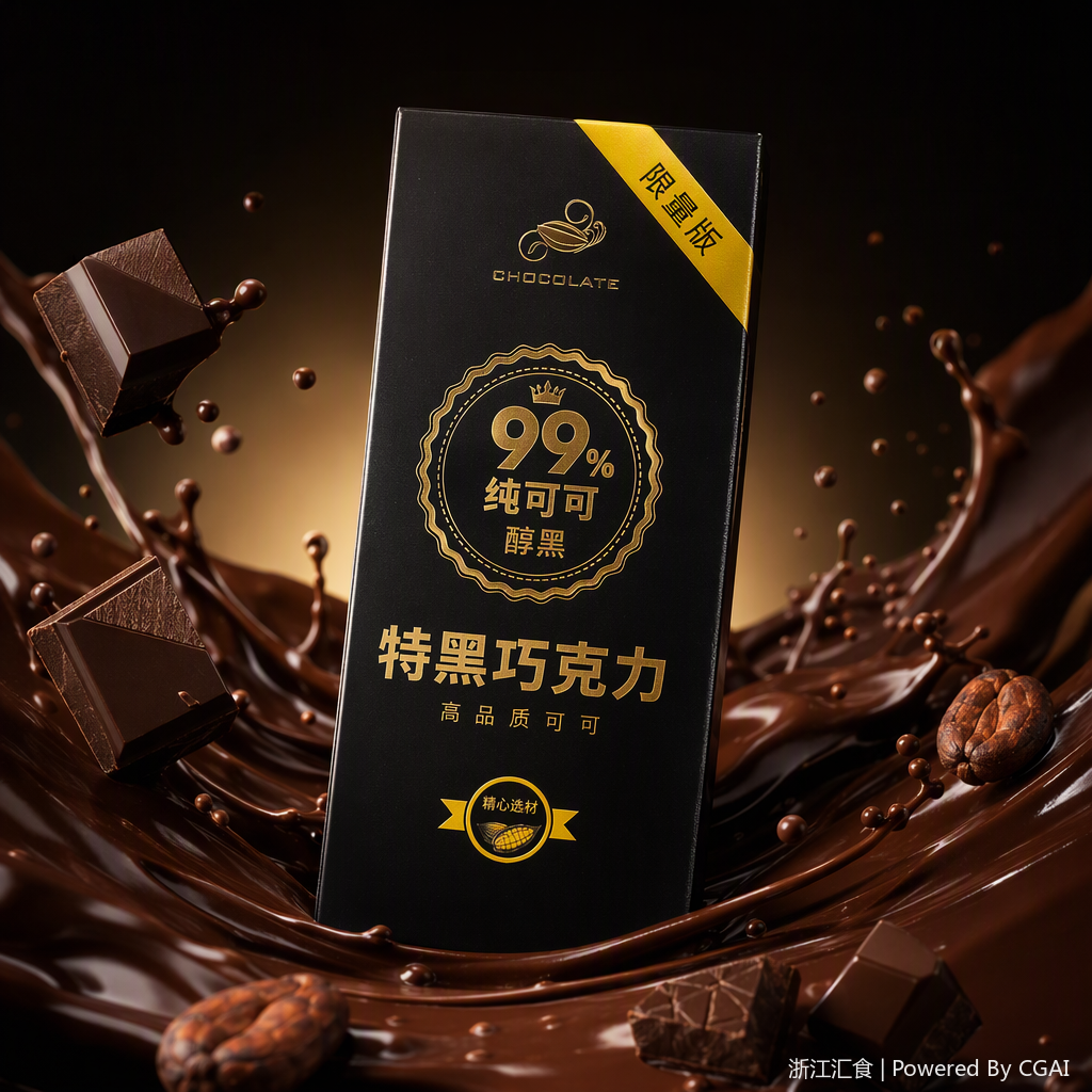 Rico chocolate puro chocolate negro caja de regalo paquete negro 99% chocolate puro dulces snacks regalos Specification image