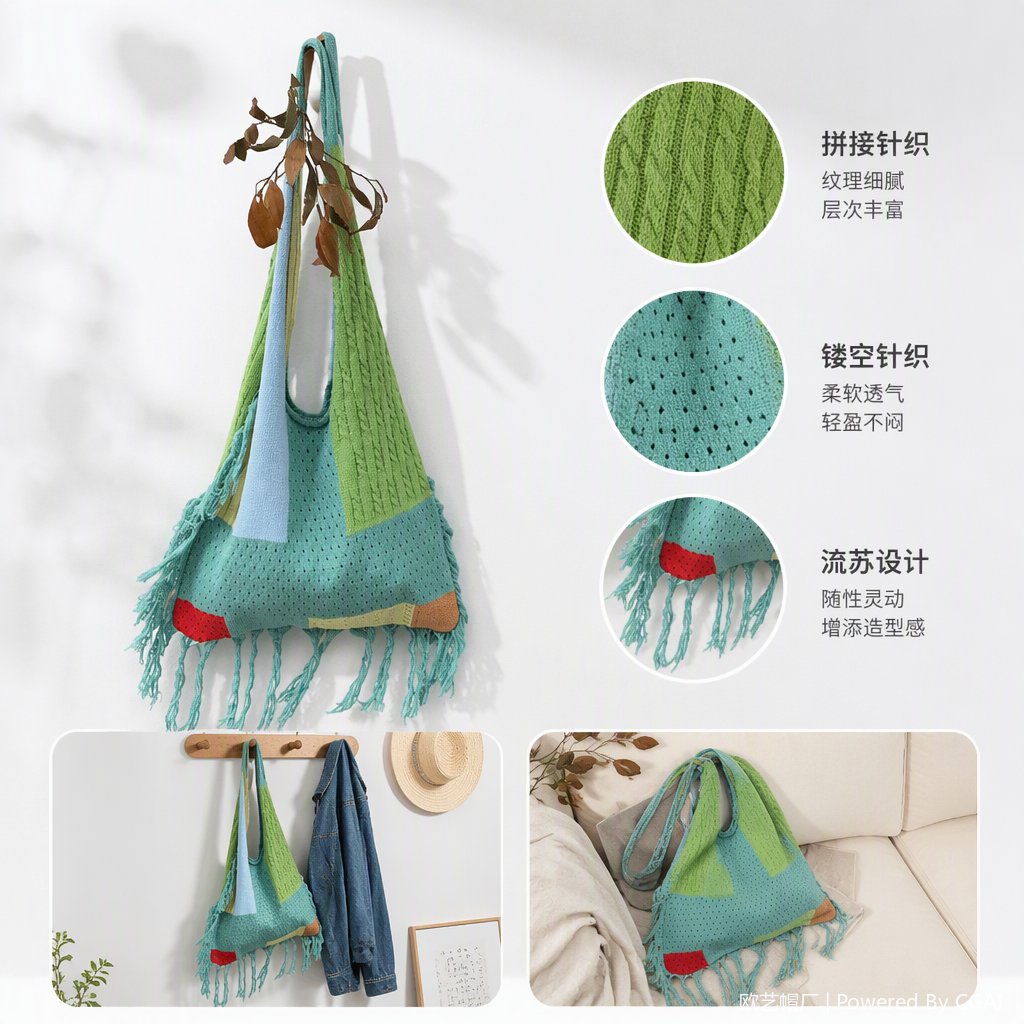 Moda bolso de hierba bolso de mujer casual versátil bolso tejido bolso bolso bolso tendencia portátil estilo de viaje details Picture