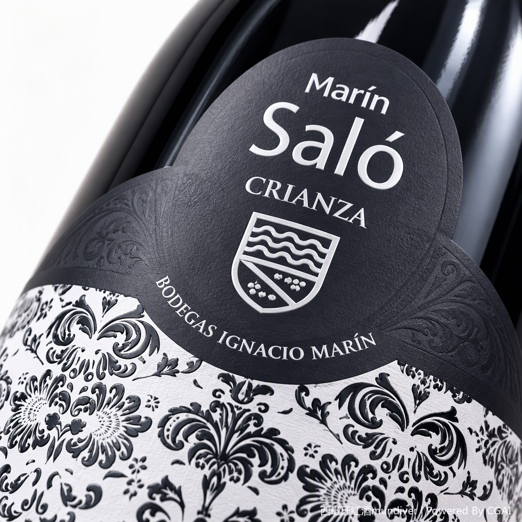 Marín saló Crianza negro botella de vino intenso y corpulento colección sabor vintage Application Scenario