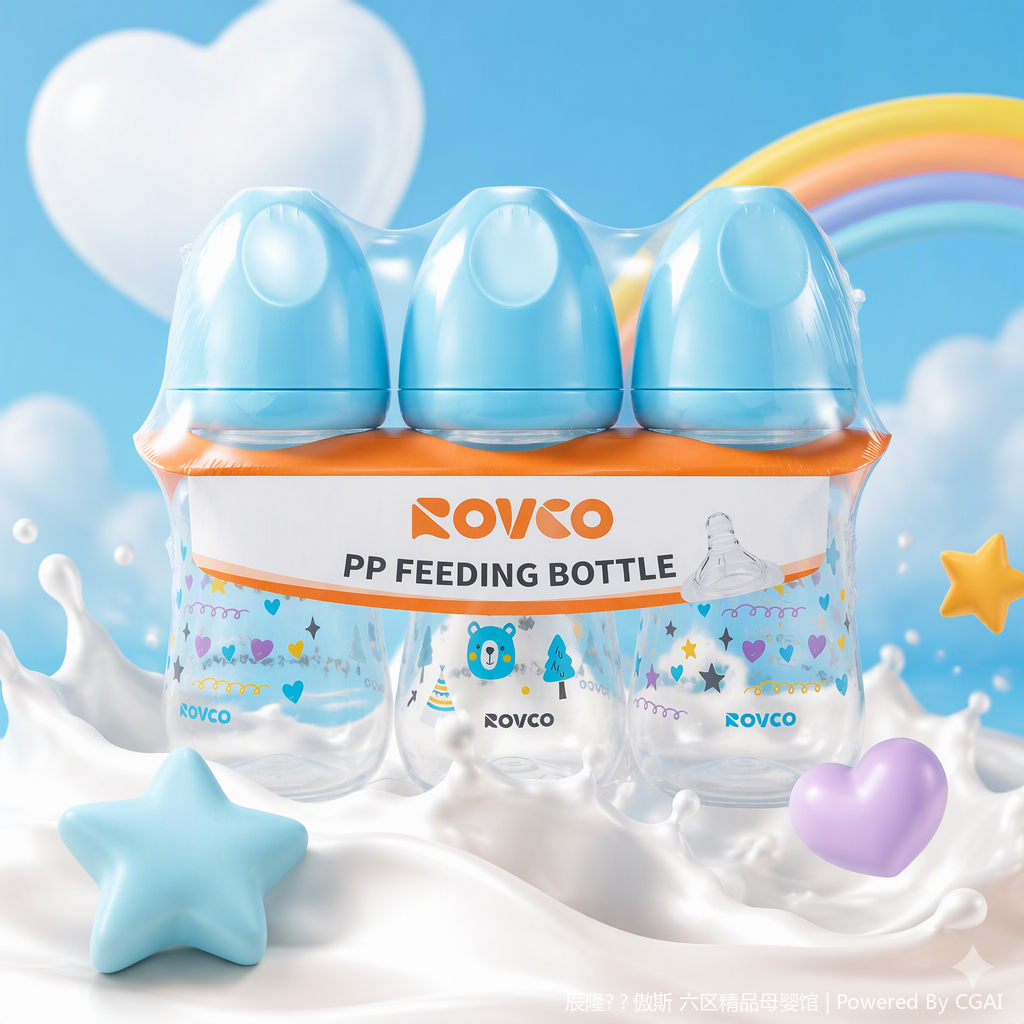 【OSEO】26Q4#W1005-1 Three blue pacifier caps PP bottle covers for baby bottles, anti-drop and anti-leak baby products, children's products Specification image