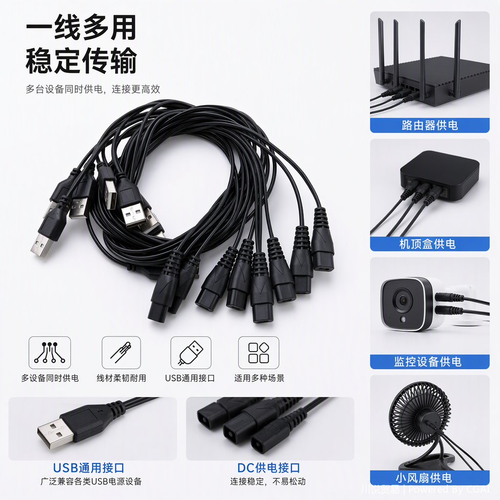 Black USB power cord over one minute, compatible with fast charging data cable, mobile phone and tablet charging cable. High quality, durable and portable