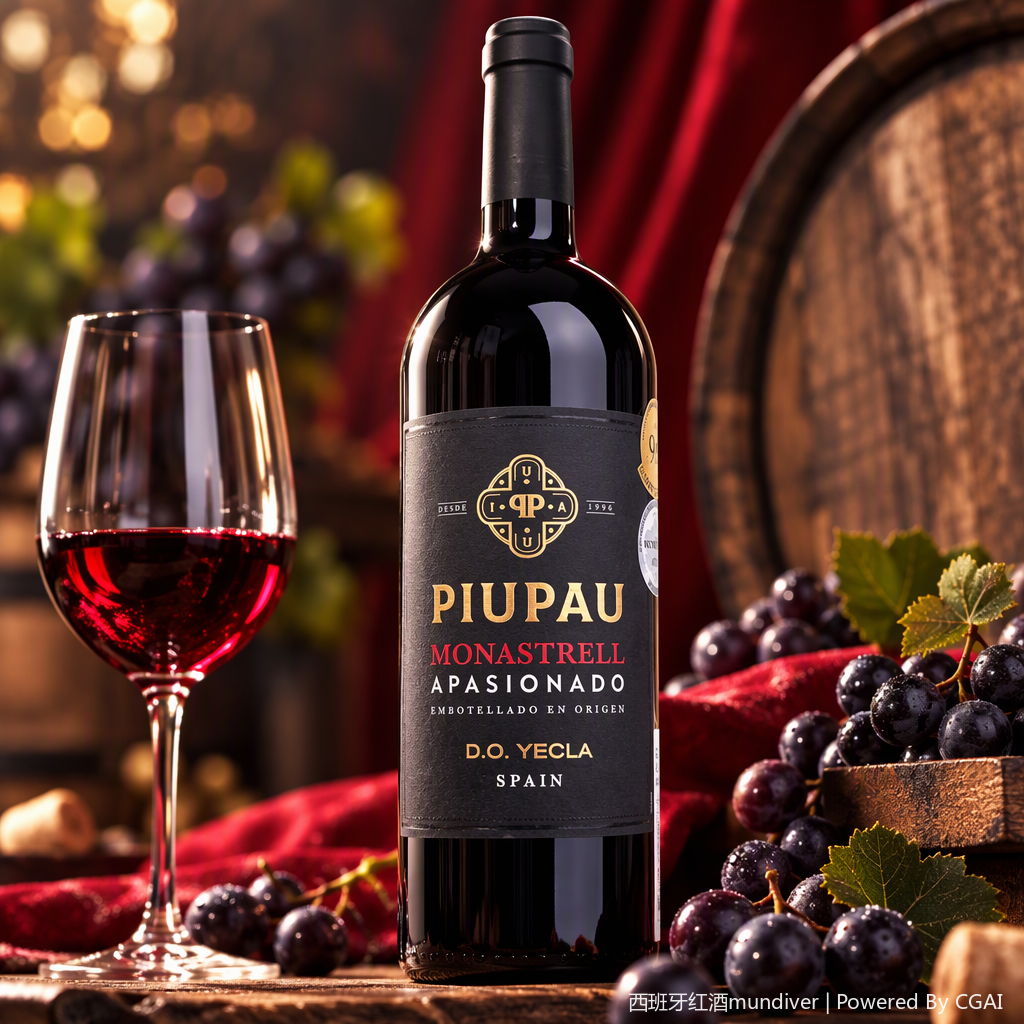 Piupau Monastrell Apasionado black bottle wine is rich and mellow, suitable for collection and appreciation Specification image