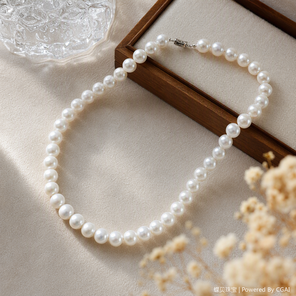 Elegant white pearl necklace, simple, fashionable and versatile, a classic gift accessory details Picture