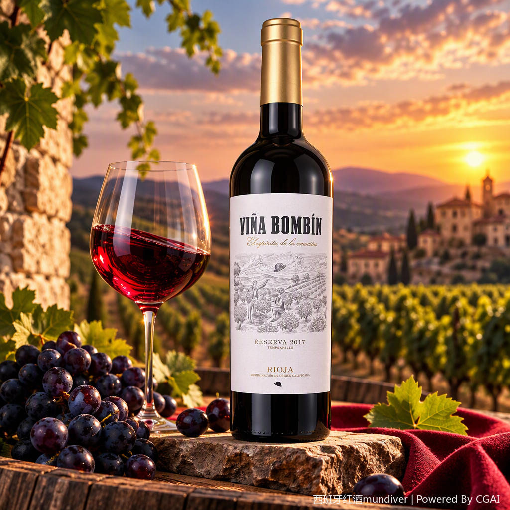 Viña Bombin Reserva 2017 vino tinto embotellado intenso suave apto para colección sabor vintage Specification image