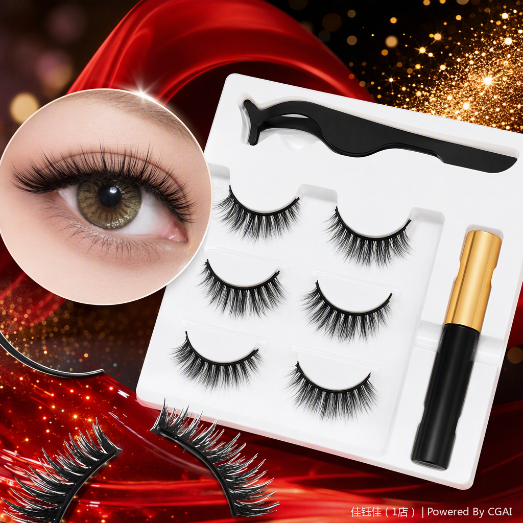Natural thick false eyelashes, long-lasting and slender beauty tools, thick curling false eyelash set, light and natural style Application Scenario