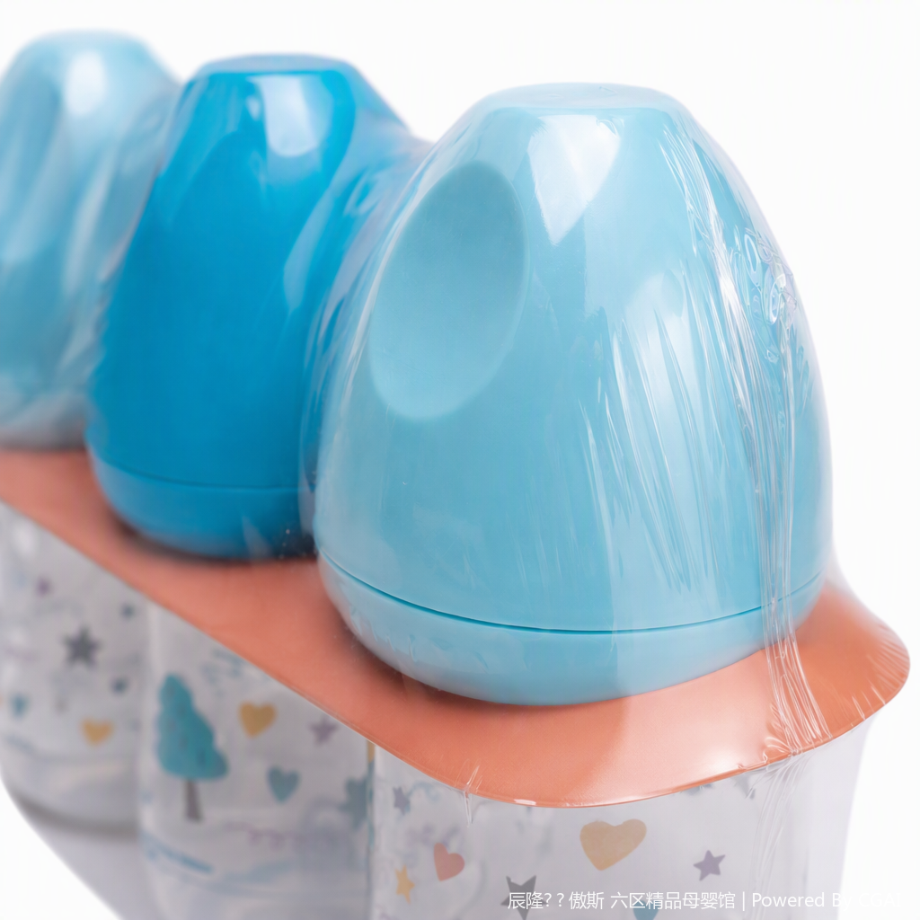 【OSEO】26Q4#W1004-1 Infant bottle with three blue caps, PP material anti-drop shaking milk feeding product Application Scenario