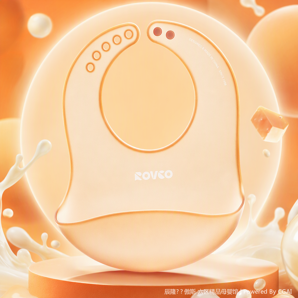 [OSEO] 26Q4#X4044 оранжевые силиконовые салфетки для детей, водонепроницаемые и дезинфицируемые для детского питания, одноразовые детские салфетки для слюней Specification image