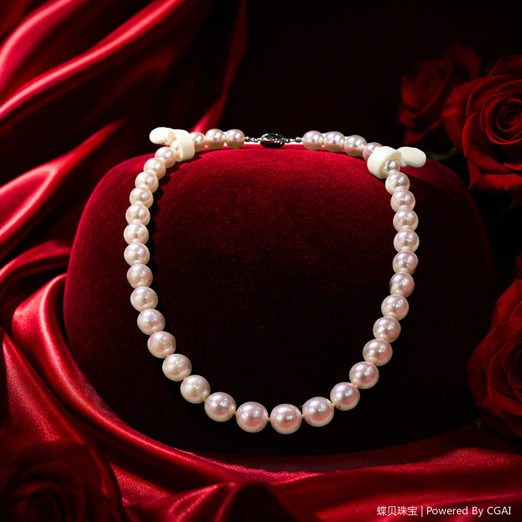 The pure white pearl necklace is elegant and versatile, fashionable and trendy, and is a perfect gift for daily use Specification image