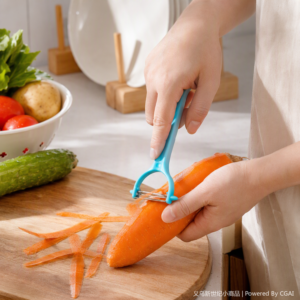 Multi-functional peeler with blue plastic handle, kitchenware, fruit and vegetable peeler, portable and durable details Picture