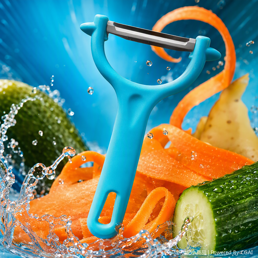 Multi-functional peeler with blue plastic handle, kitchenware, fruit and vegetable peeler, portable and durable Specification image