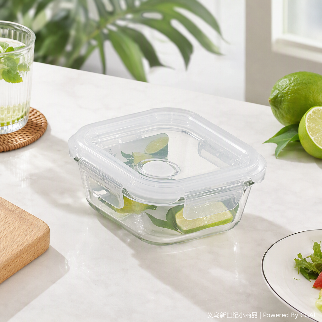 Multi-functional transparent square food storage box, sealed and durable kitchen storage and organization container, plastic storage box details Picture