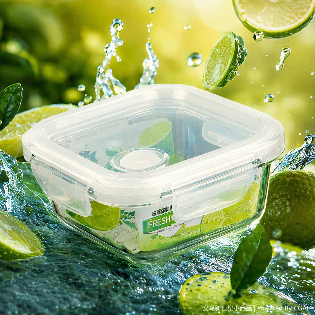 Multi-functional transparent square food storage box, sealed and durable kitchen storage and organization container, plastic storage box Specification image