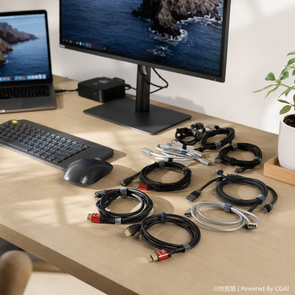 Multi-color multi-interface electronic connection cable display stand cable, multi-functional data transmission line accessory details Picture