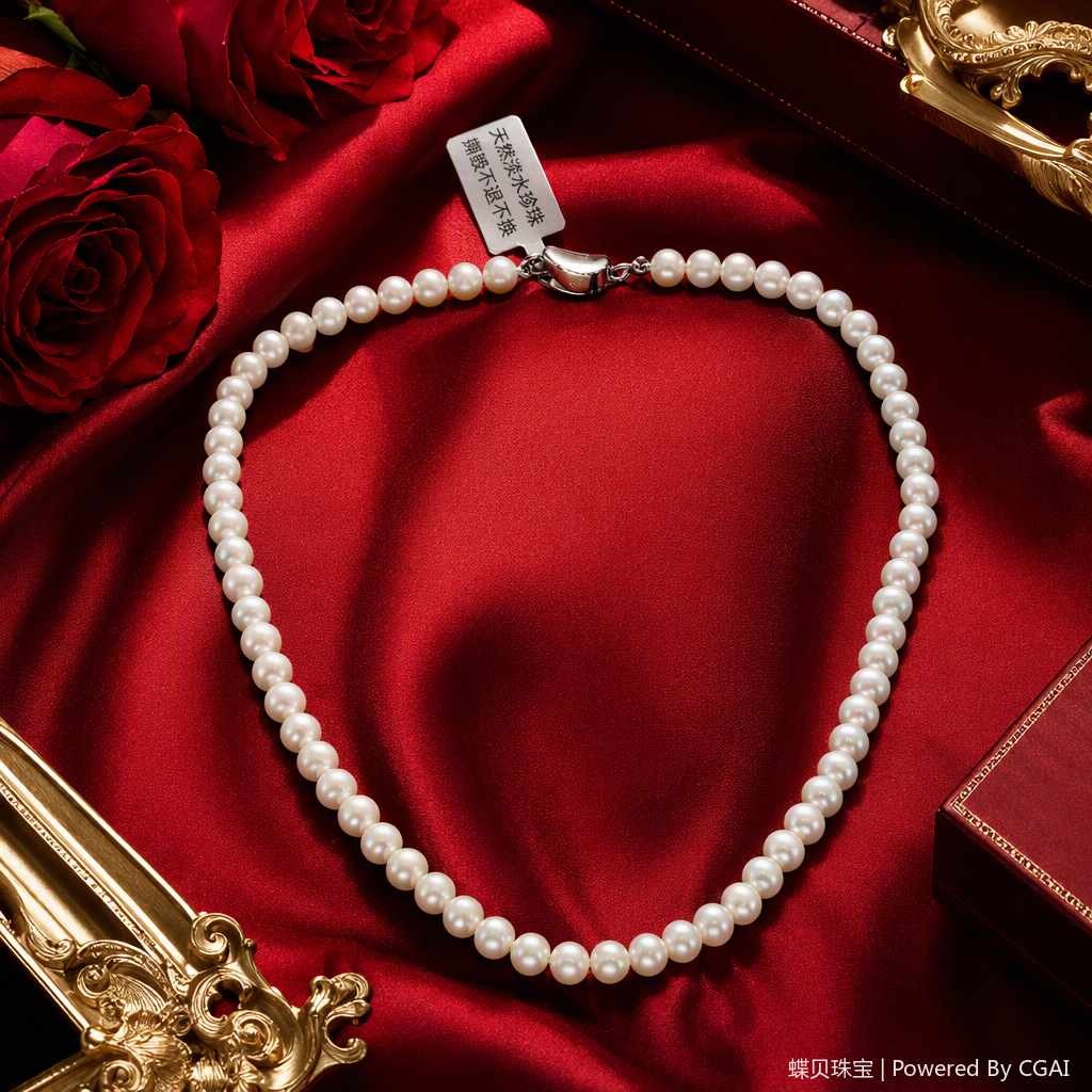 Elegant, pure and natural freshwater pearl necklace, simple and stylish for women, a perfect gift Specification image