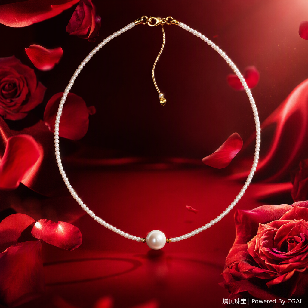 The shining and elegant pearl necklace is a classic and versatile gift for women's fashion and temperament Specification image