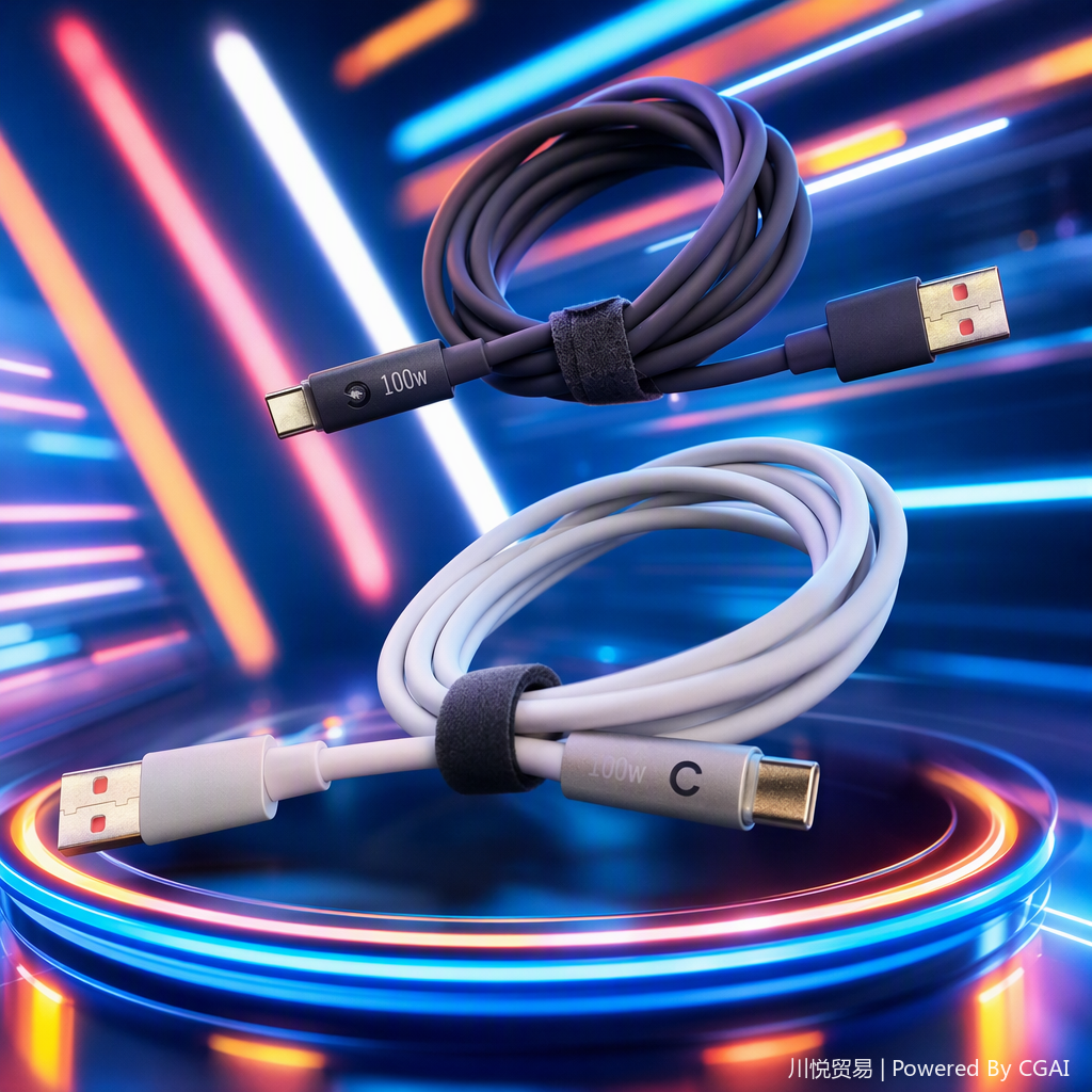 خطوط نقل مسطحة عالية السرعة لشحن الهواتف الخلوية في خط شحن USB-C B-A Specification image