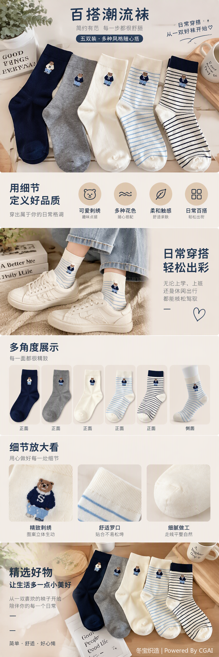 Moda casual hombre calcetines azul marino gris leche blanco azul rayas patchwork rayas calcetines deportivos tendencia versátil pic 1