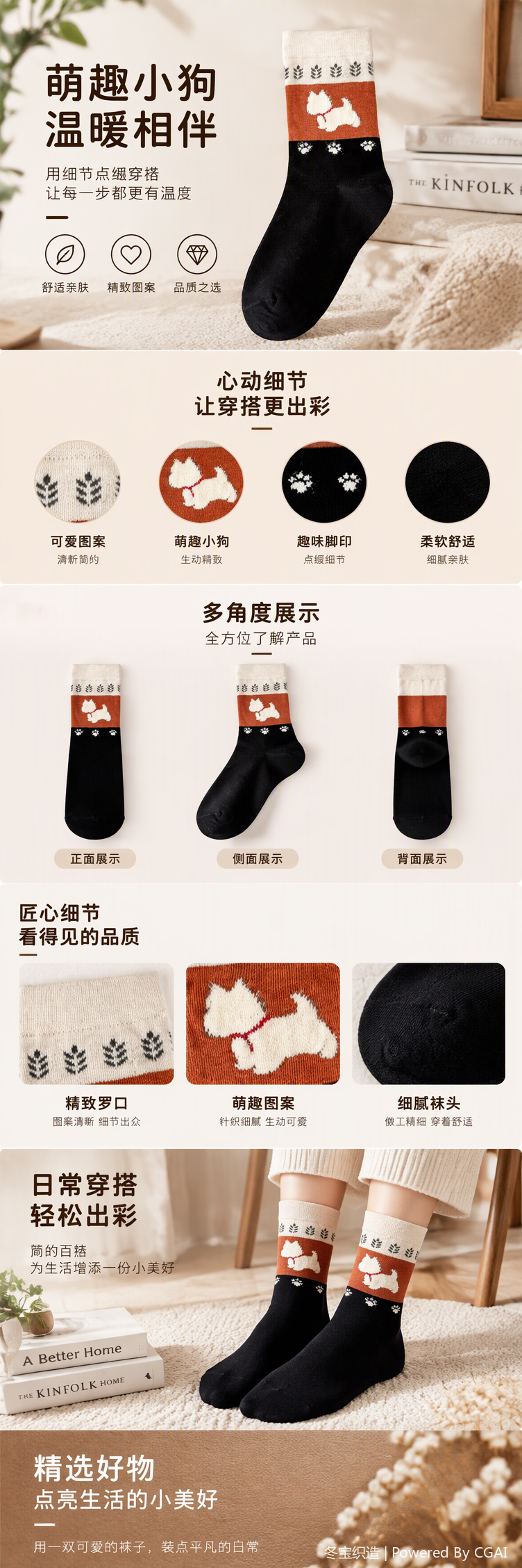 Lindo perro calcetines de algodón estampado cómodo transpirable moda calcetines casuales pareja estilo niños pic 1
