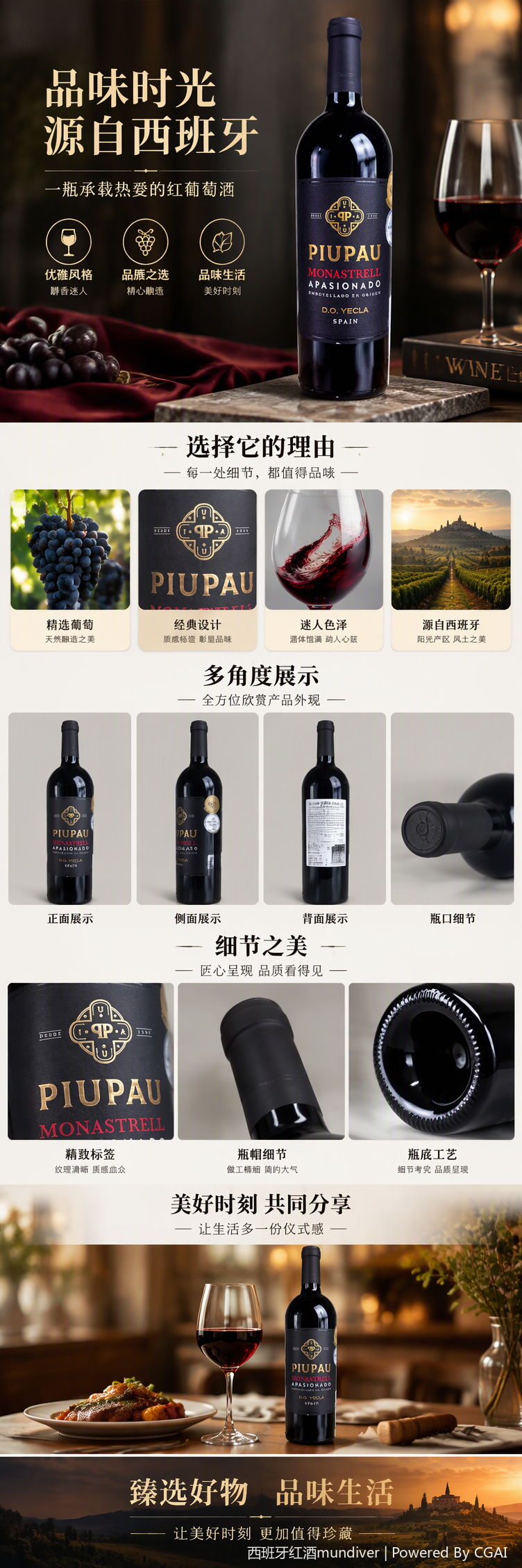 Piupau Monastrell Apasionado black bottle wine is rich and mellow, suitable for collection and appreciation pic 1