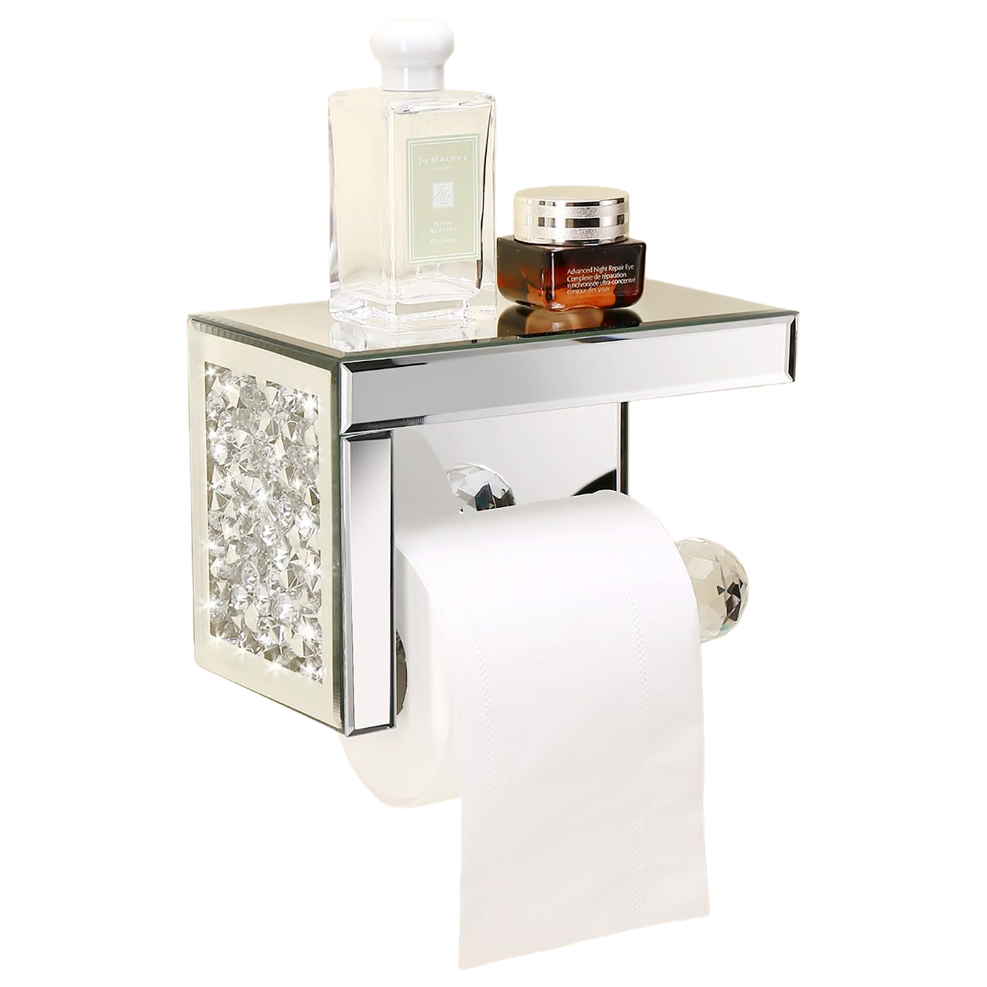 Multi-functional kitchen and bathroom tissue paper rack hanger, simple anti-slip storage rack, bathroom supplies storage rack Application Scenario
