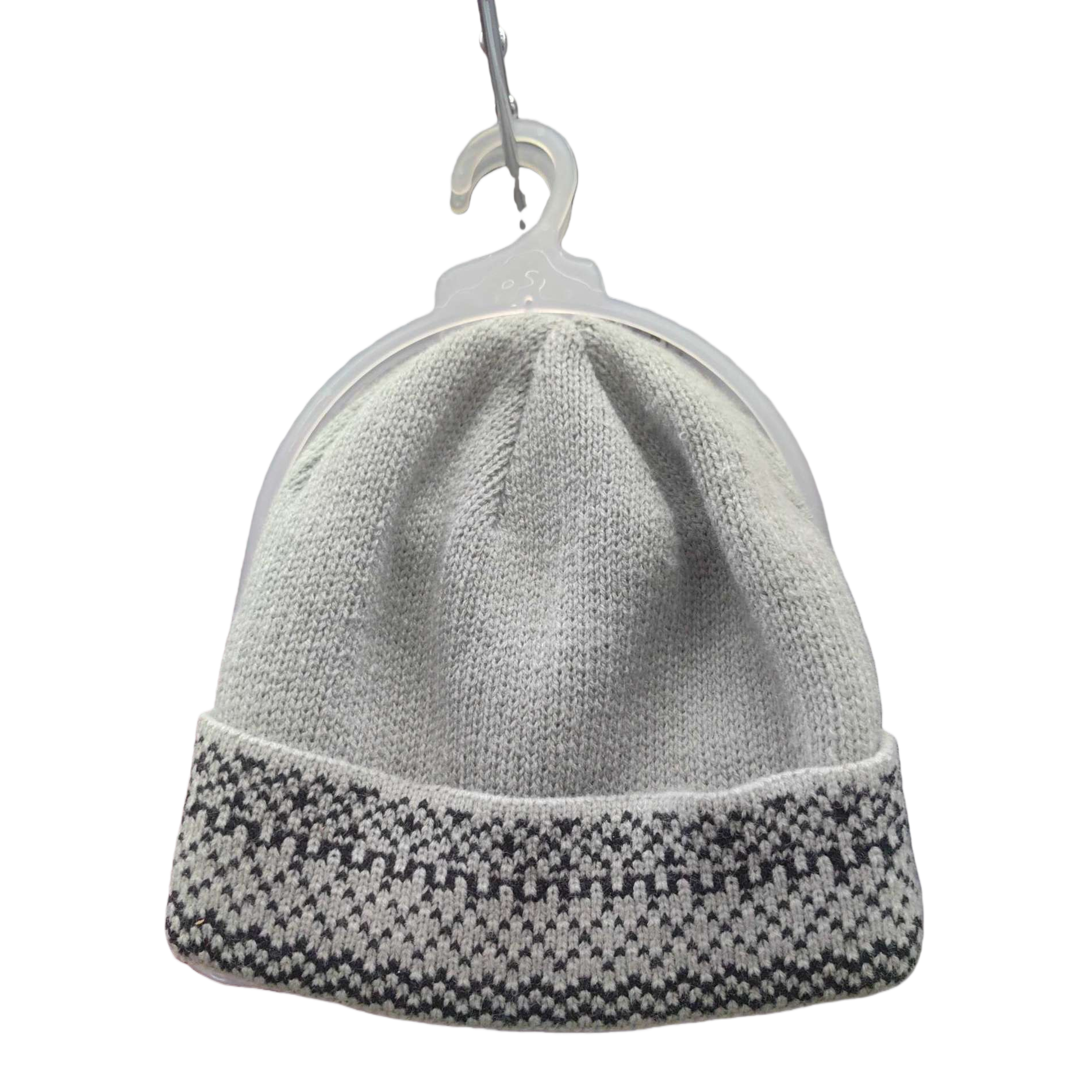 Fashionable and versatile knitted hat, warm and casual in winter. Grey knitted hat, a trendy style suitable for both men and women Item Picture
