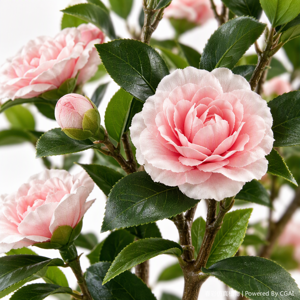 Rosa blanco camelia plantas en maceta interior vegetación ornamental flores primavera verano suculentas decoración Application Scenario
