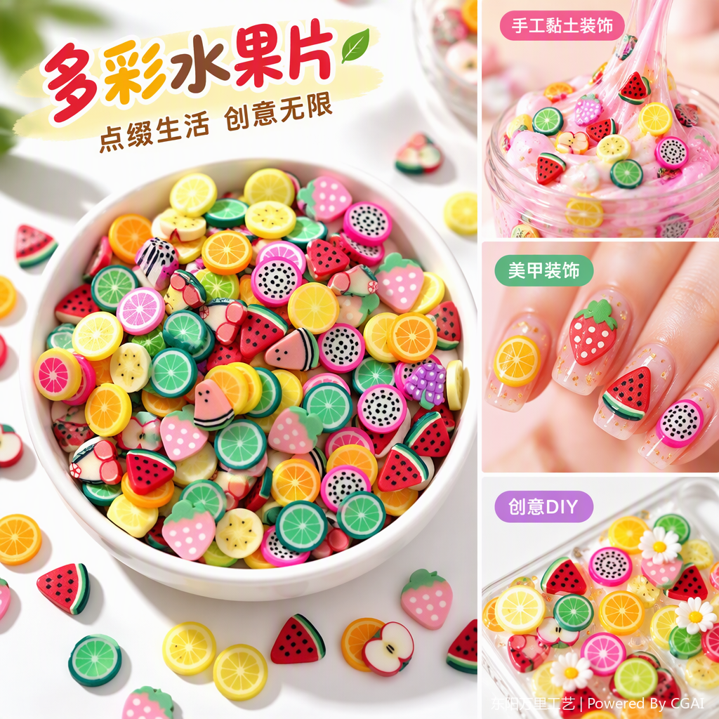 彩色水果造型树脂小饰品手工配件创意水果装饰品DIY材料包