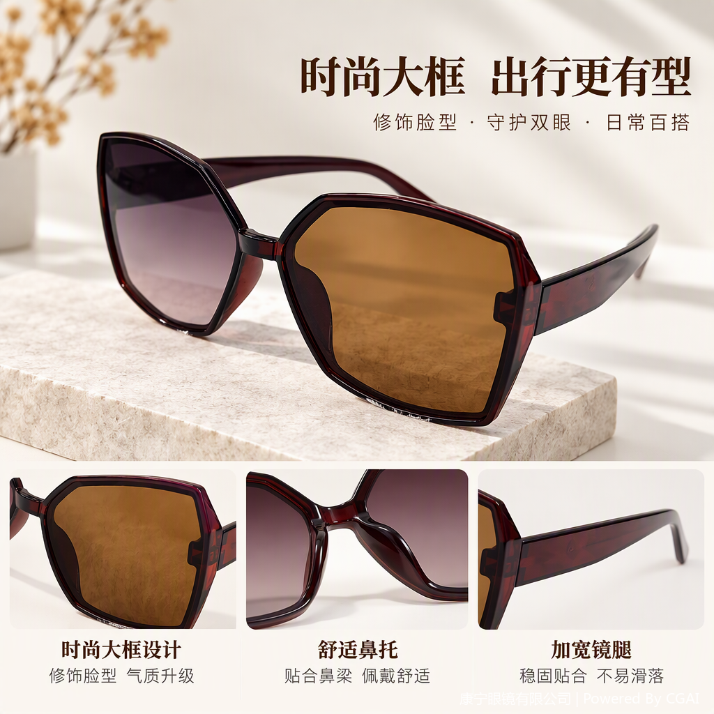 Lightweight UV-resistant sunglasses, anti-glare polarized lenses for both men and women, are essential accessories for fashionable, casual and outdoor activities Application Scenario