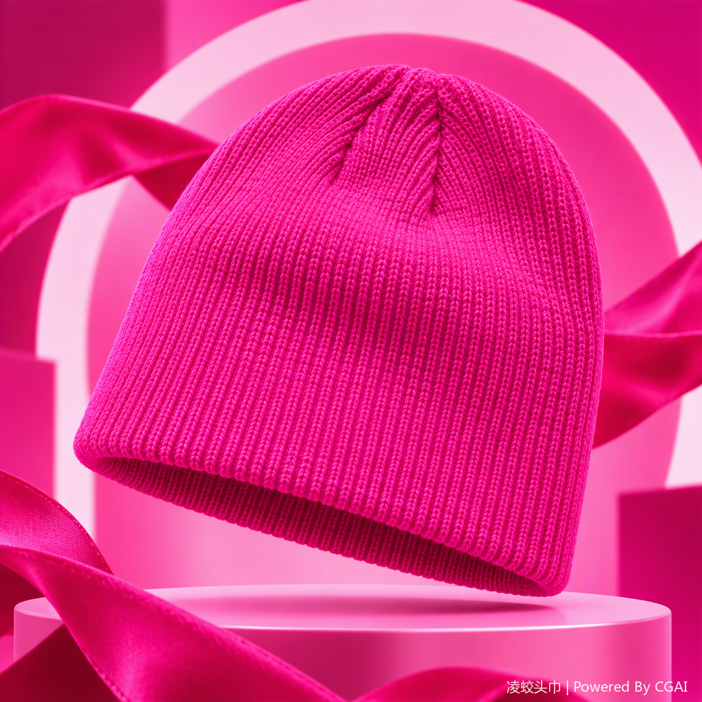 Fashionable and heartwarming women's knitted hat in pink, versatile and warm, a must-have trendy hat for winter, a new autumn and winter collection for women Specification image