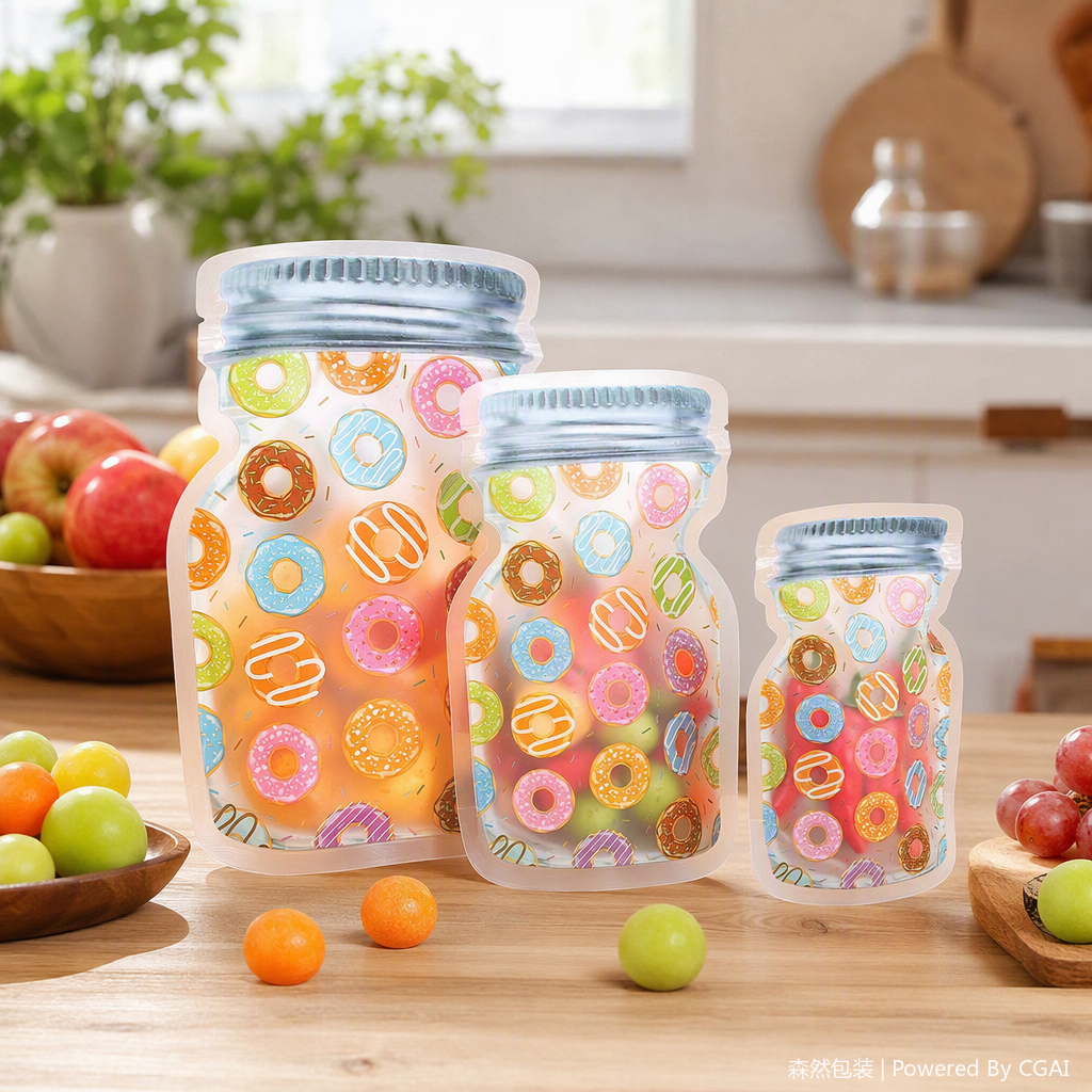 Multi-purpose transparent self-sealing plastic bags, portable packaging bags, food storage bags, family organizing bags Specification image