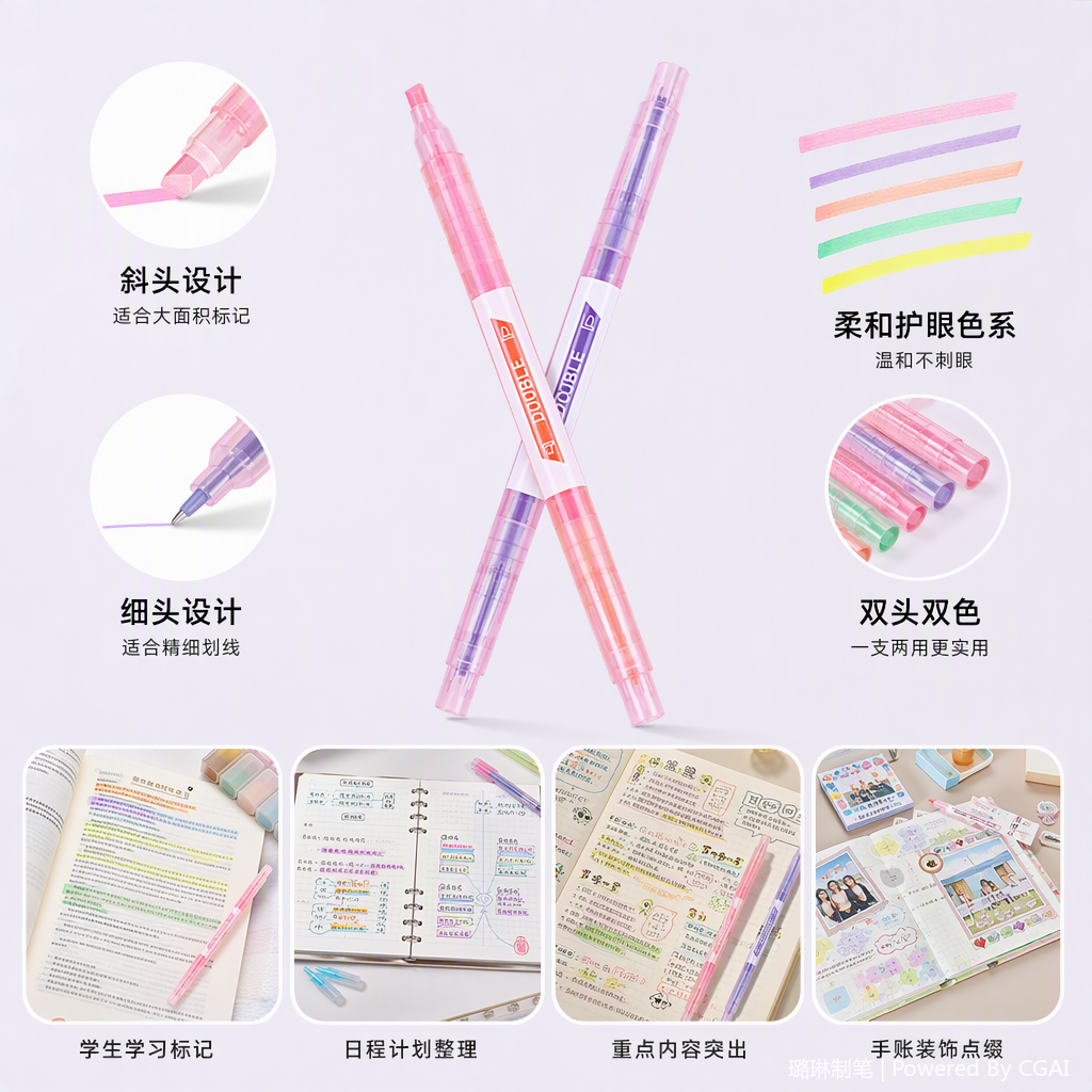 Colorful highlighter oficina cultura herramientas de escritura estudiante profesor con notas marcador de notas marcador Specification image