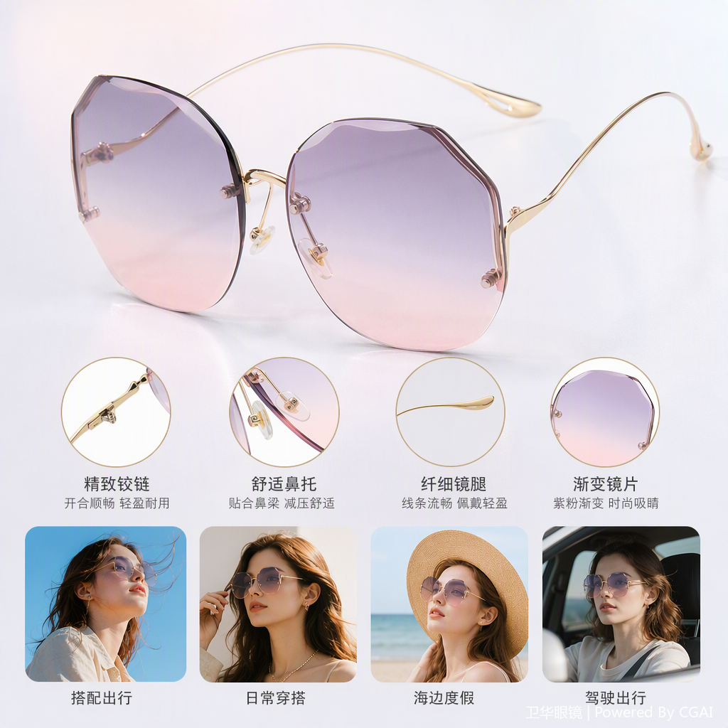 Moda gafas de sol polarizadas hombres y mujeres tendencia gafas de sol protección uv conducción gafas de sol estilo casual details Picture