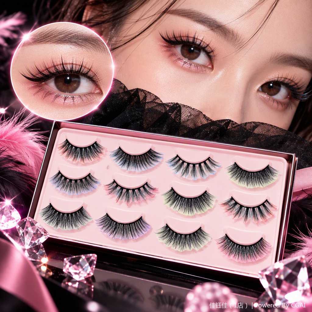 Natural thick false eyelashes, long-lasting anti-smudging beauty tool, thickening and lengthening false eyelash stickers, decorating makeup for a natural effect Specification image