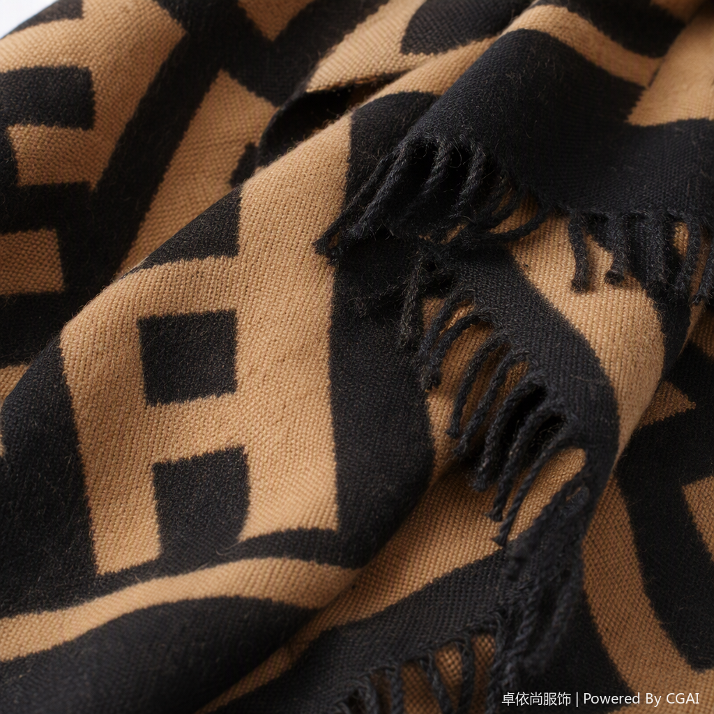 Fashionable black and brown color letter pattern scarf, warm and versatile, new autumn and winter trendy shawl for women Application Scenario