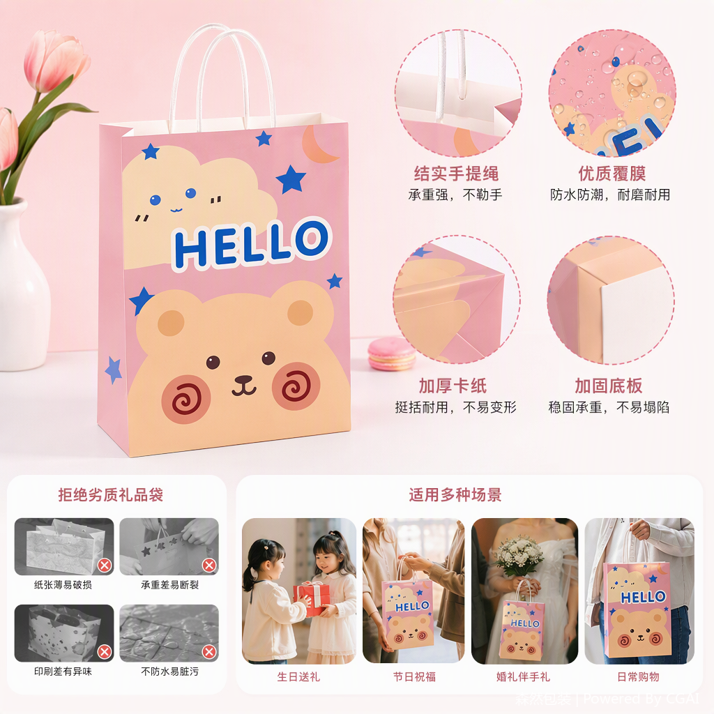 Customized eco-friendly non-woven bags, handbags, shopping bags, packaging fabric customization, multi-purpose durable and environmentally friendly materials Application Scenario