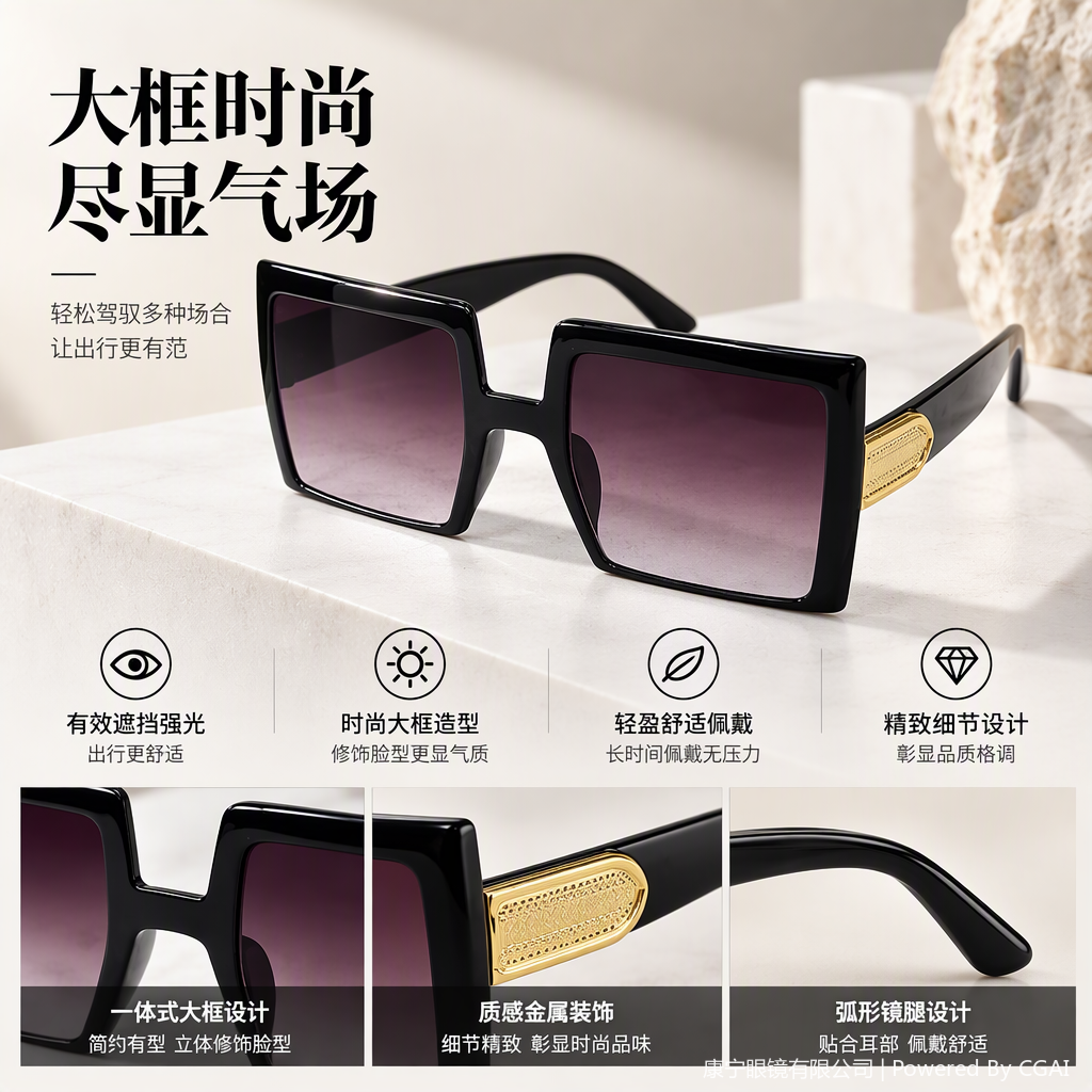النظارات الشمسية التي تعمل على الموضة، النظارات الشمسية التي تعمل بأشعة فوق البنفسجية Specification image