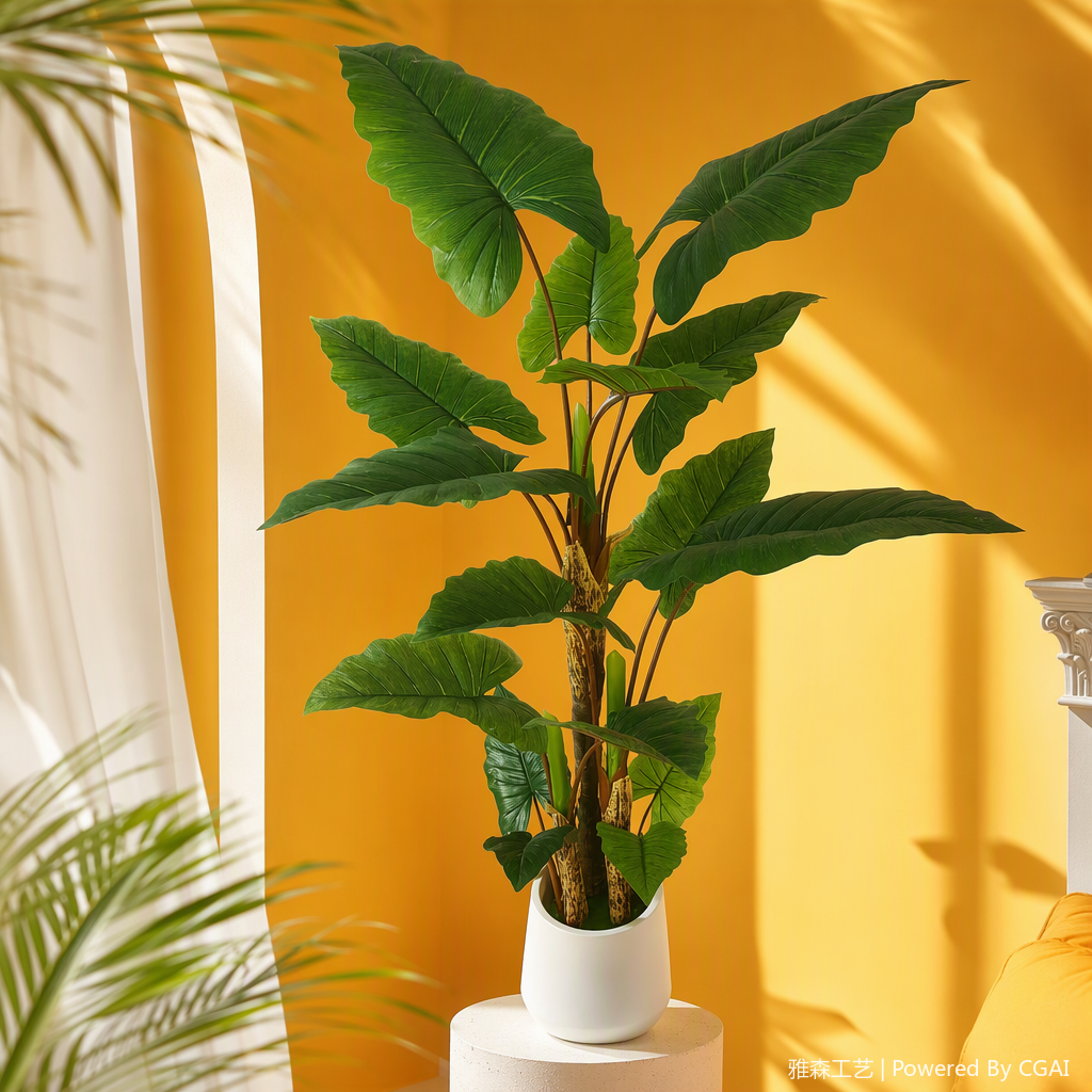 Large-scale artificial green plants, foliage plants, indoor decoration artificial plants, natural and fresh green home ornaments Specification image