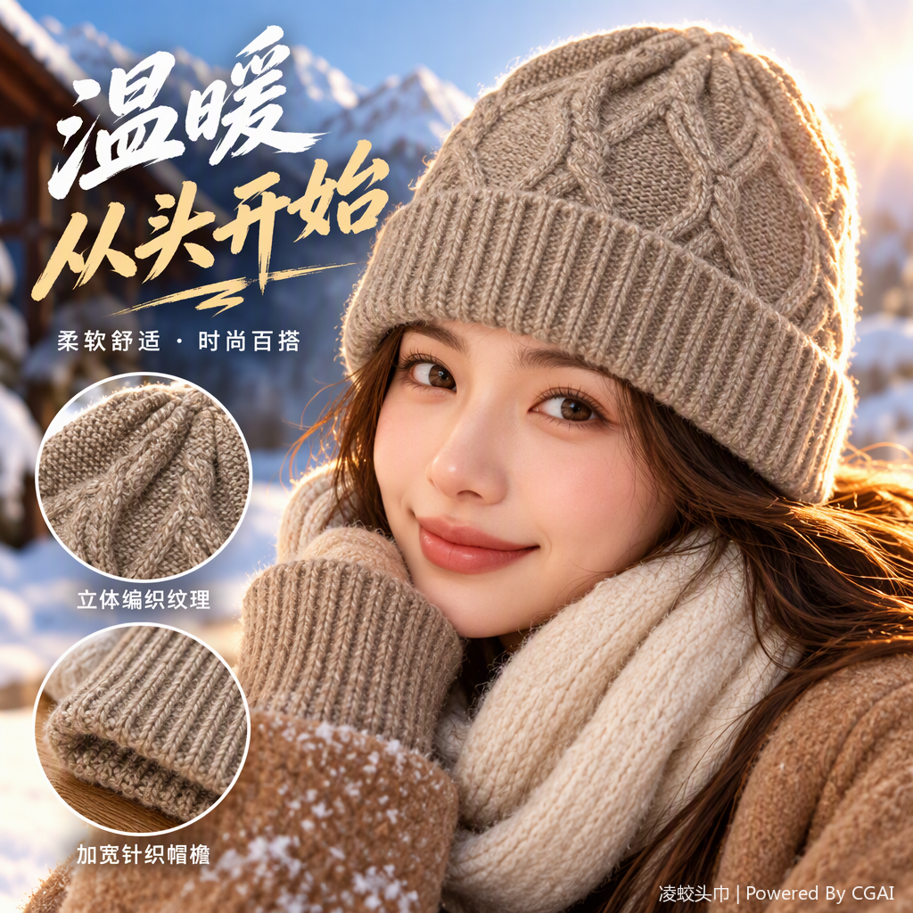 Sombrero de punto caliente otoño invierno mujeres korean versión versátil moda beige sombrero sombrero de invierno tendencia sombrero Specification image