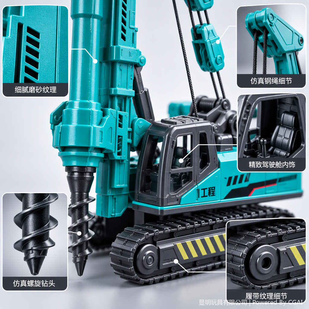 High-quality simulation model rotary drilling rig construction site scene model teaching display model collection Application Scenario