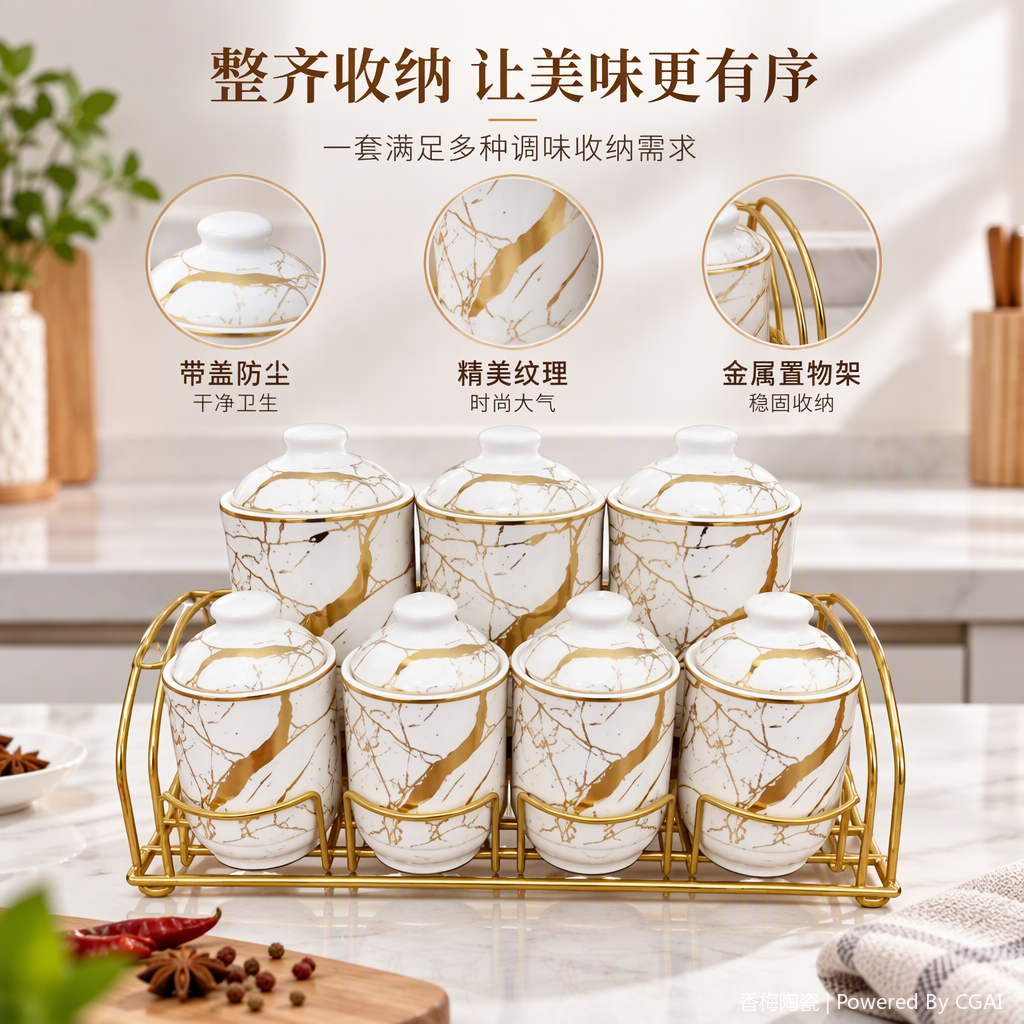 创意陶瓷罐包装容器家居收纳储物罐厨房用品简约陶瓷瓶装饰品