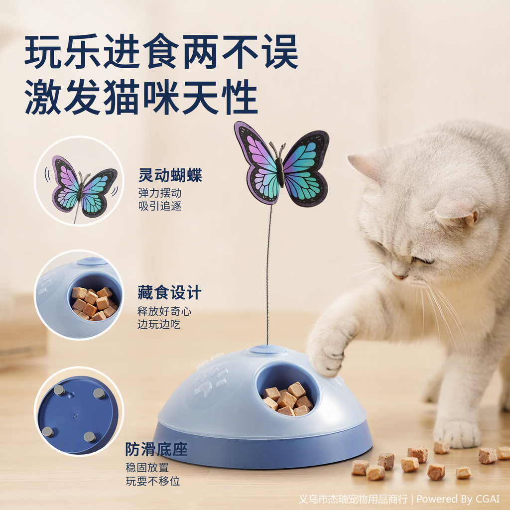 Butterfly pet-playing wheel toy is fun and educational, providing pet entertainment