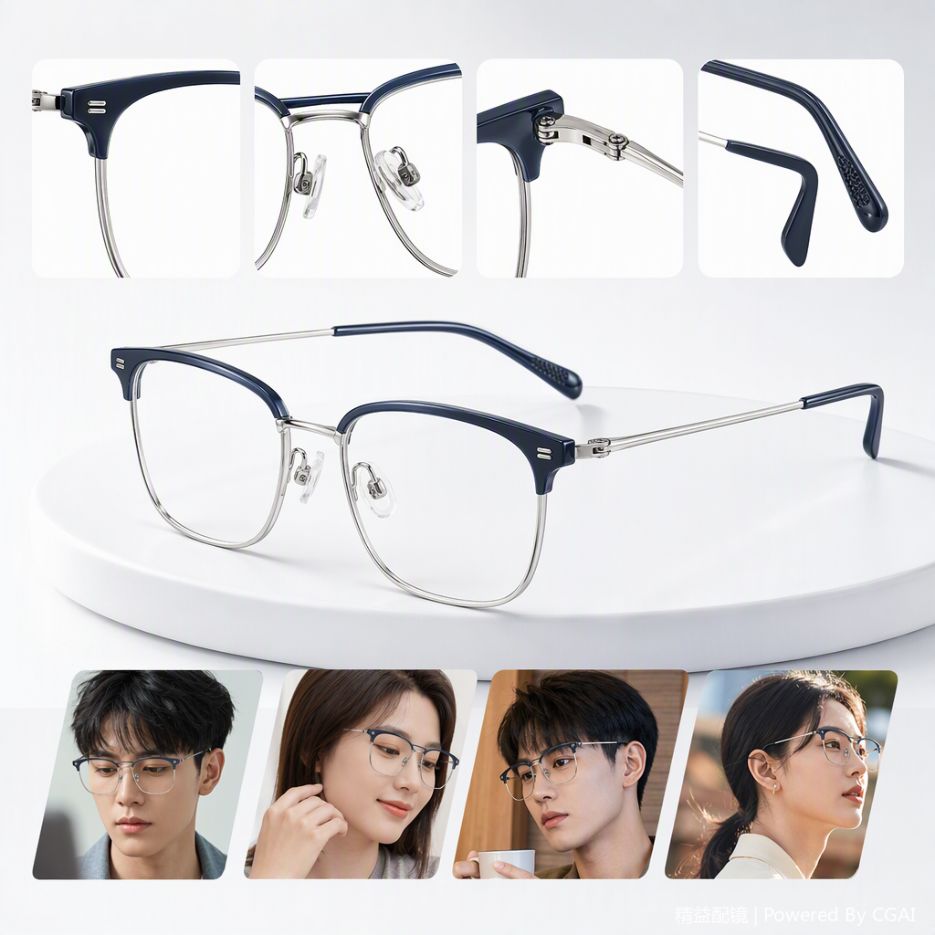 Moda ligereza metal montura gafas unisex hd anti-fatiga confort emparejamiento gafas montura
