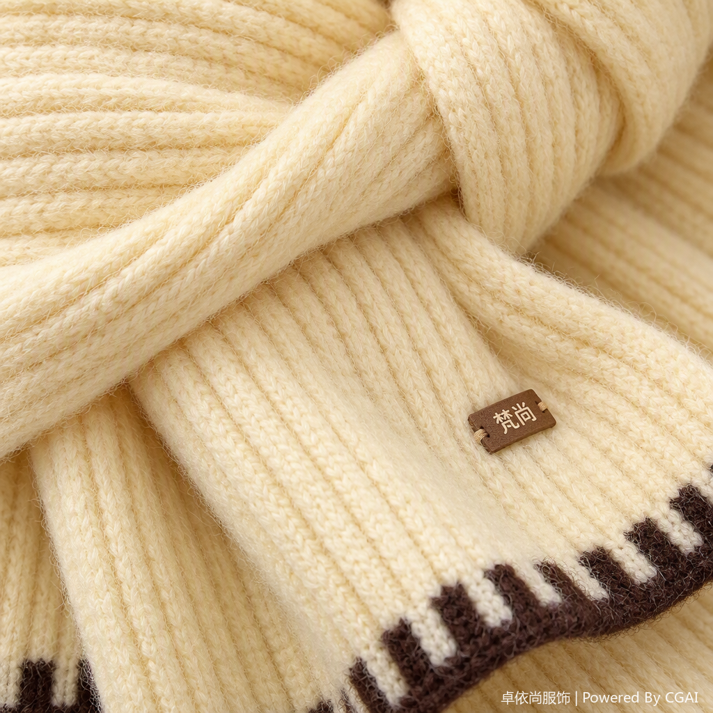 Warm and soft off-white knitted scarf, a versatile and warm long style for ladies, is a classic must-have for winter Application Scenario