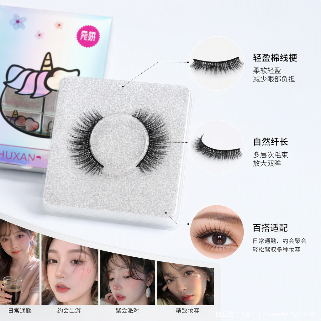 Professional beauty false eyelashes are long-lasting, curly, naturally thick, suitable for daily makeup, and fit comfortably Application Scenario