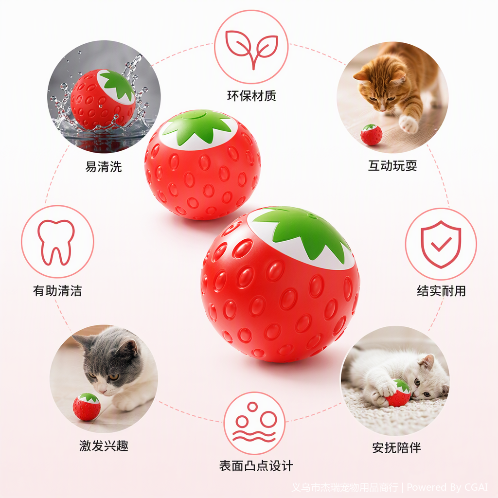 Клубника щекочет кошачьи мячи Application Scenario