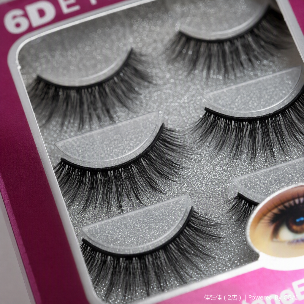 Natural thick false eyelashes, long-lasting and slender beauty tools, natural makeup without smudge, suitable for multiple styles