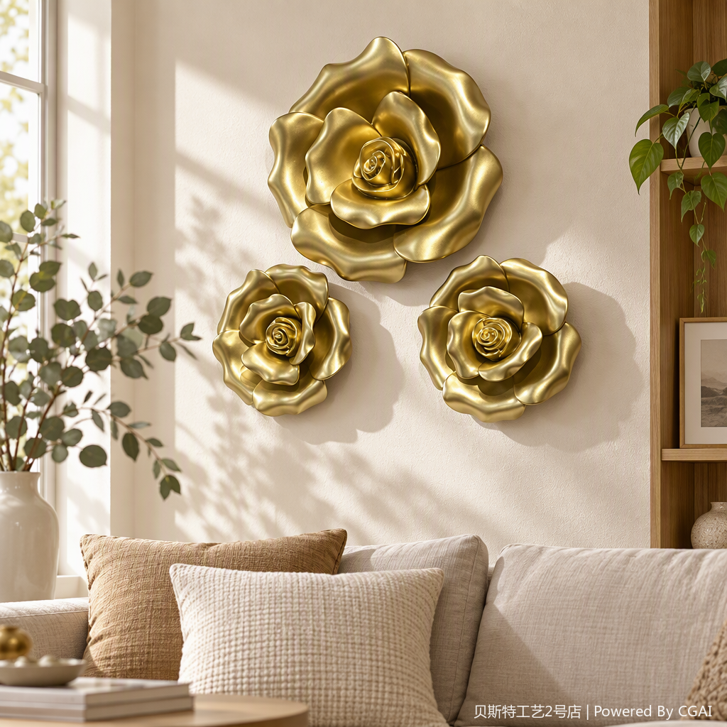أزياء أزياء أزياء من الورود الذهبية ذات اللون المعدني details Picture