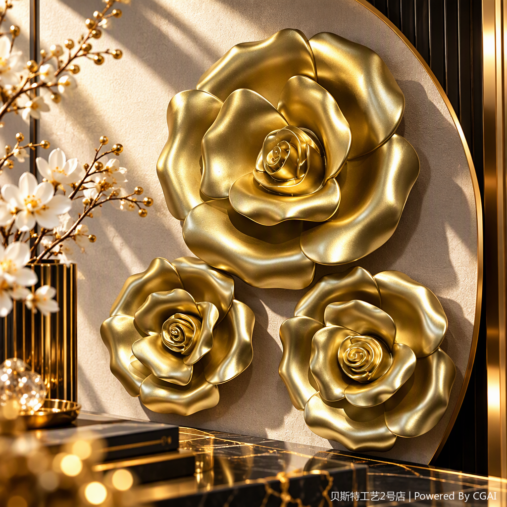 أزياء أزياء أزياء من الورود الذهبية ذات اللون المعدني Specification image