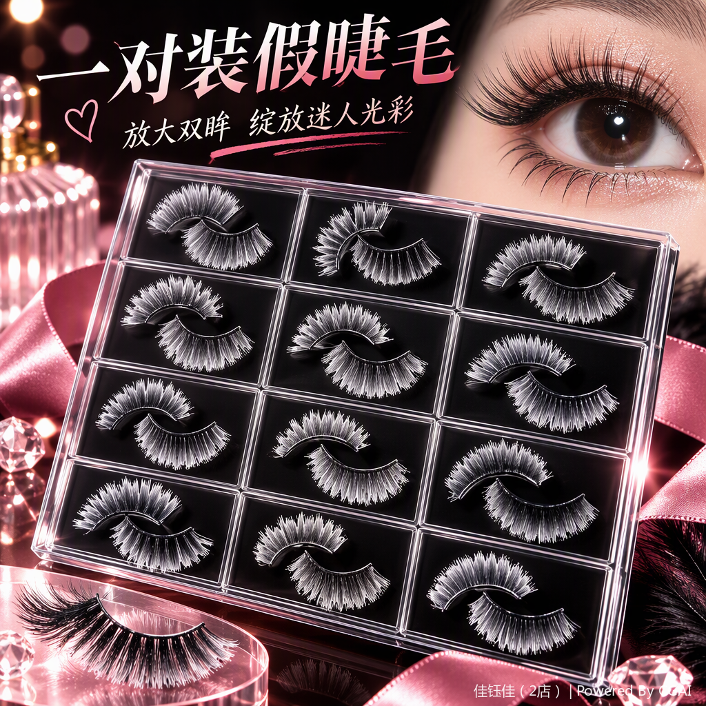 Natural and thick false eyelashes, heavy makeup, long-lasting and slender makeup, natural beauty tools, essential for dressing up details Picture